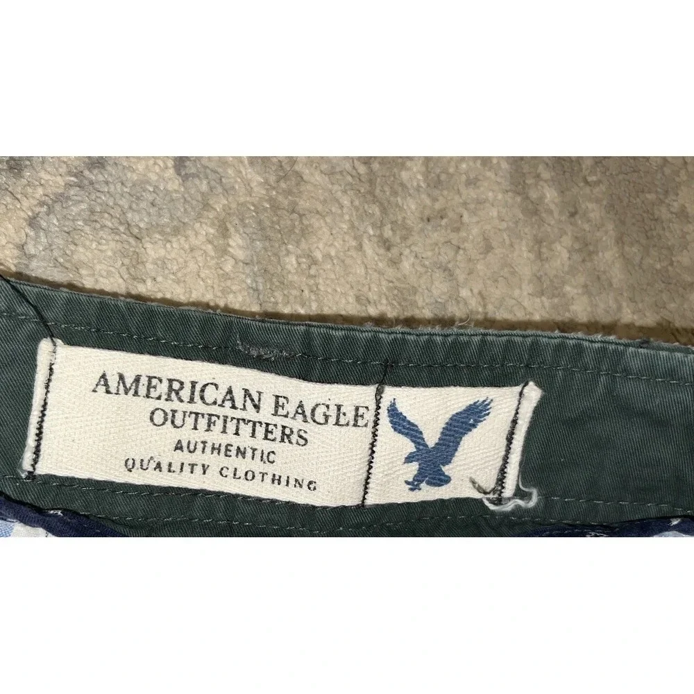 American Eagle Outfitters Mens Sz 30 Cargo‎ Shorts Zip Flat front Green